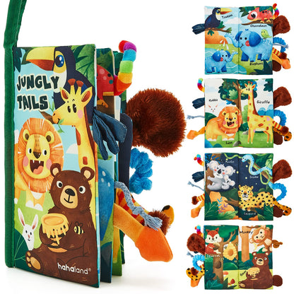 hahaland Baby Books 0-6 Months, Infant Tummy Time Toy High Contrast Sensory Toys 6 to 12 Months Touch Feel Book Babies Travel Toy Gifts for Boy Girl 0-3 Month Baby Shower Birthday Gifts (Single Book)