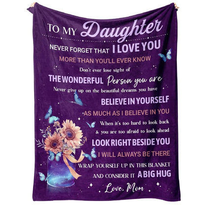 Flpoxzd Daughter Gifts from Mom, Daughter Birthday Gifts, Daughters Blanket, Birthday Gifts for Daughters Adult Idea, Graduation Present for Daughters 60”x50”