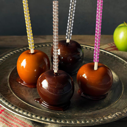 MULTIONS 26+24PCS set,Treat Including24PCS 6-Inch Stick24PCS Candy Apple Stick Sticks Rhinestone Apple Bamboo Bags a
