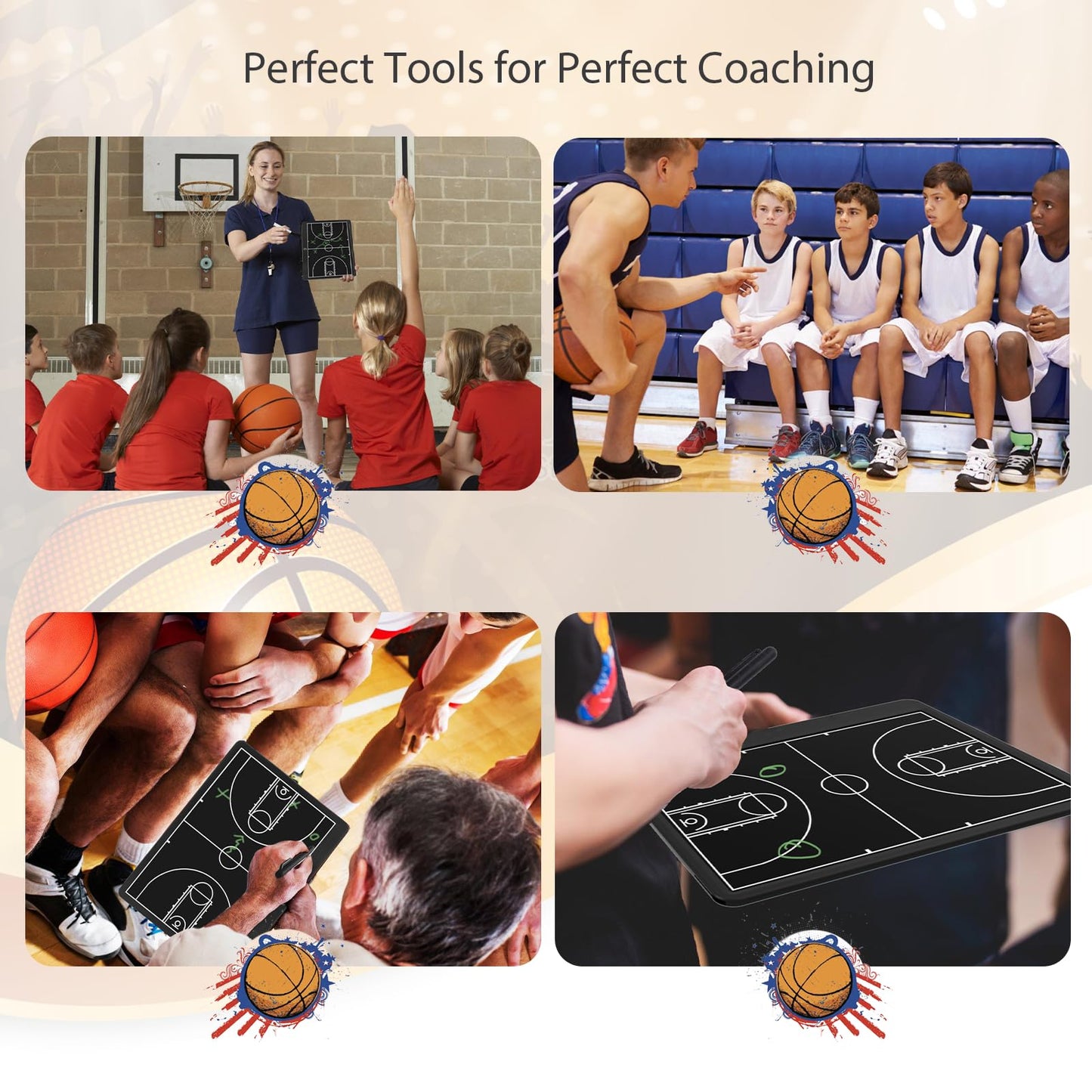 Electronic 16 inch Basketball Coaching Boards, Portable Erasable Pro Strategy Board for Training Teaching Competition Command,Tactical Drawing Tablet Coach Gifts (16 inch Basketball)