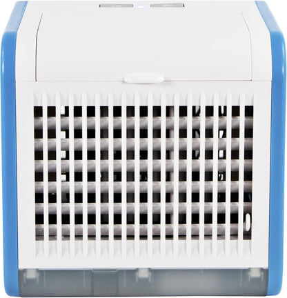 Comfort Zone CZAC10BL Mini Portable Air Conditioner, 3-Speed Personal Evaporative Cooler with Top-Fill Water Tank, Blue