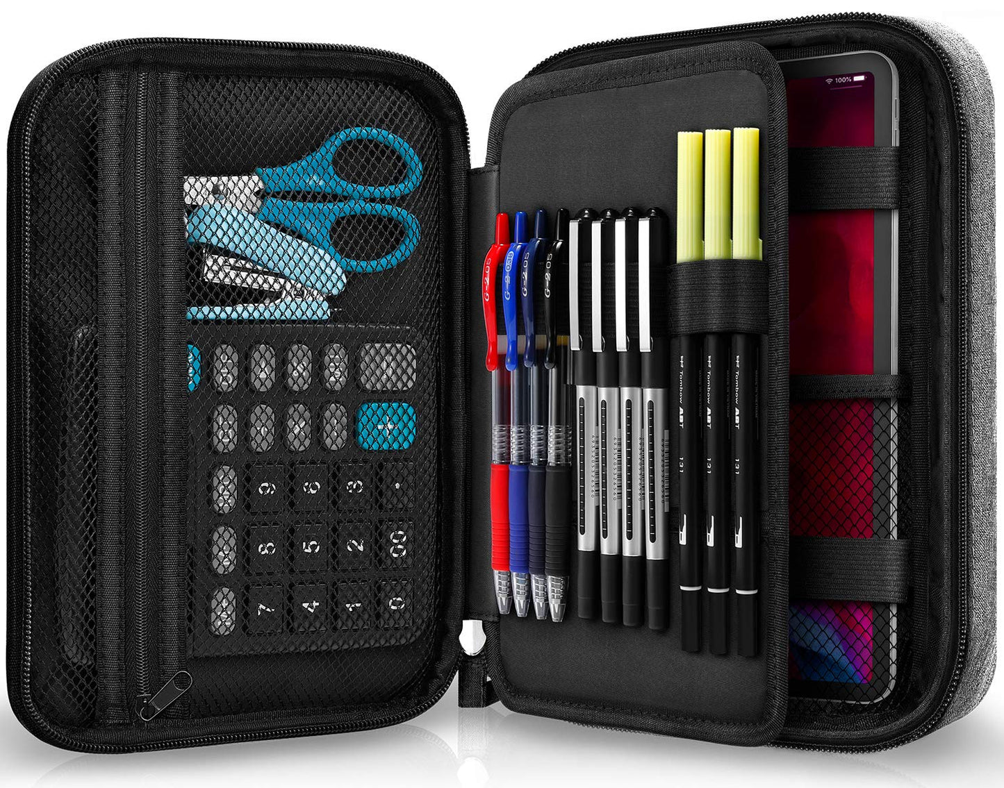 Zannaki Big Capacity Storage Pouch Marker Pen Pencil Case Simple Stationery Bag Box Art Tool & Sketch Storage Boxes for Bullet Journal Middle High School Office College Student Girl Women Adult Teen