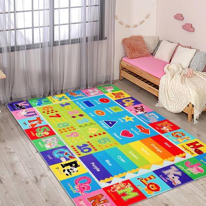 3' X5' Kids Rug for Playroom, ABC Educational Play Mat, Non-Slip Soft Rugs for Kids Room, Toddler Baby Nursery Floor