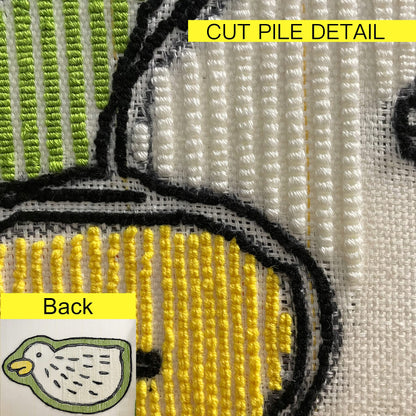 45" x 45" Large Primary Tufting Cloth with Yellow Marked Lines for Tufting Gun, Monks Cloth for Rug Making Kit – Includes 1 Yarn Threader & 2 Glue Scrapers