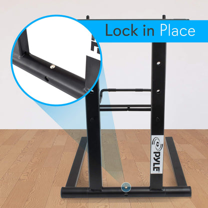 Pyle Portable Folding Laptop Stand - Standing Table with Foldable Height and Secondary Accessory Tray for iPad, Tablet, DJ Mixer, Workstation, Gaming and Home Use with Bag - PLPTS35