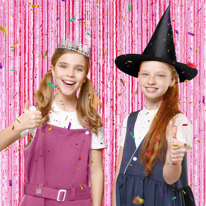 Chicingyou 12 Pcs Princess Crowns and Witch Hats Set, Pink and Green Party Decorations, Royal Queen Crown Black Wizard Hats for Princess Witch Themed Party Decor Gift