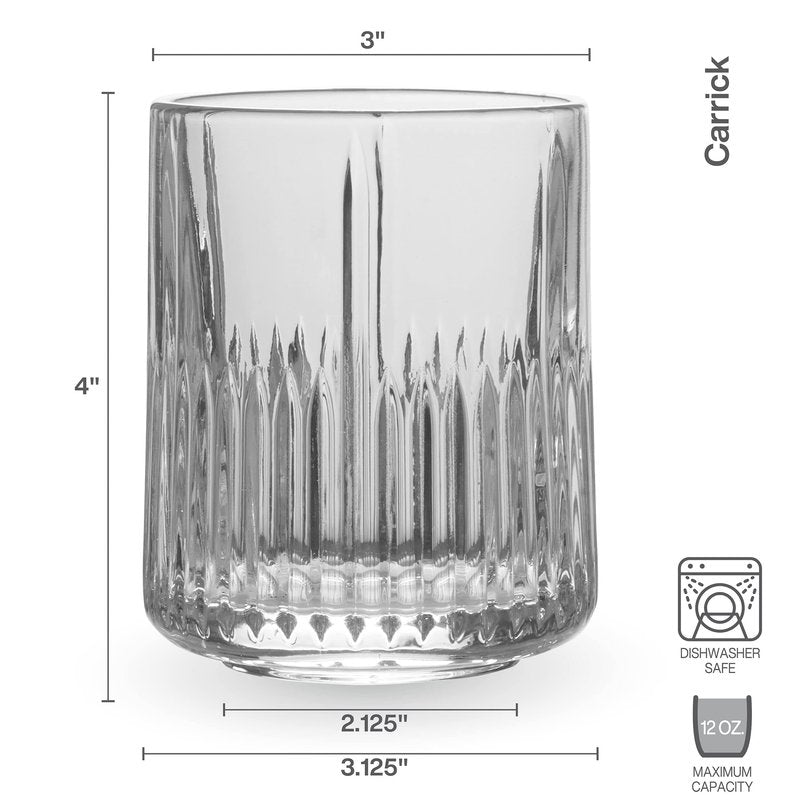 Mikasa Carrick Double Old Fashioned Rocks Whiskey, Set of 4