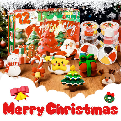 MuseLuxe Air Dry Clay - 12 Boxes Christmas Modeling Clay Kit with 8 Sculpting Tools,Safe & Non-Toxic,DIY Magic Gifts Toys for Boys,Girls,Kids
