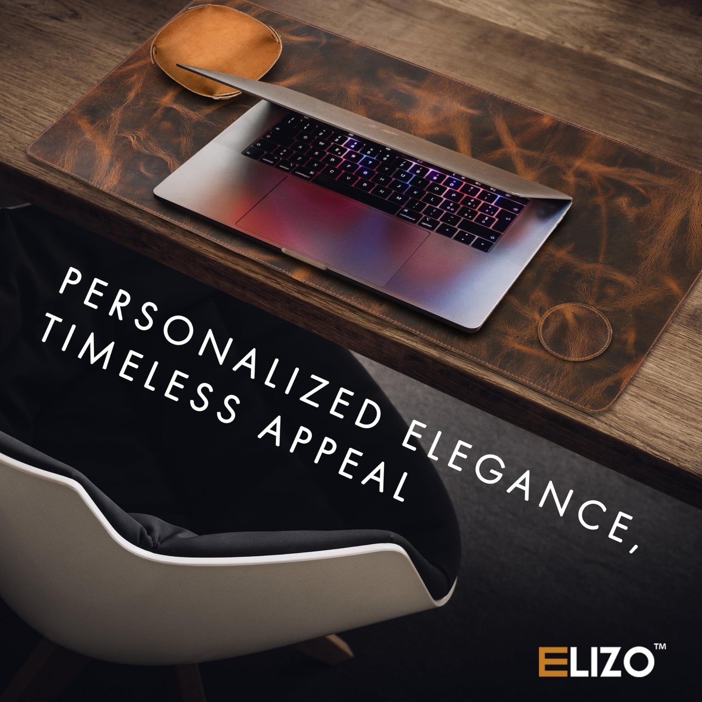 ELIZO Leather Desk Pad Real Leather Desk Mat Desk Cover Desk Blotter Desk Protector Large Computer Mat for Keyboard Gaming Mouse Pad (2-Layer 3mm) Table Laptop Mat Office Desktop Accessories