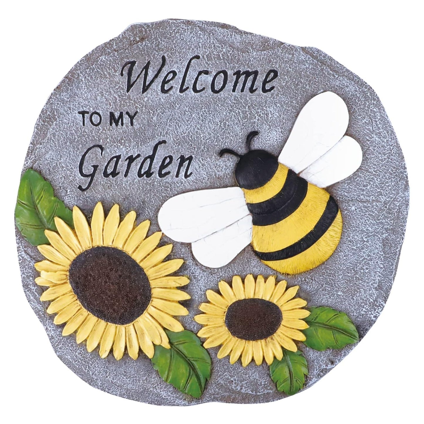 Welcome to My Garden Stepping Stone, Decorative Stone Statue for Patio, Funny Garden Decor for Lawn and Yard