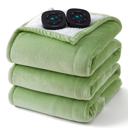 Bedsure Electric Blanket King Size - Dual Control Heated Blanket King Size, Fast Heating with 10 Time Settings & 10 Heat Settings, Warm Gift for Grandma (100x90 inches, Grey)