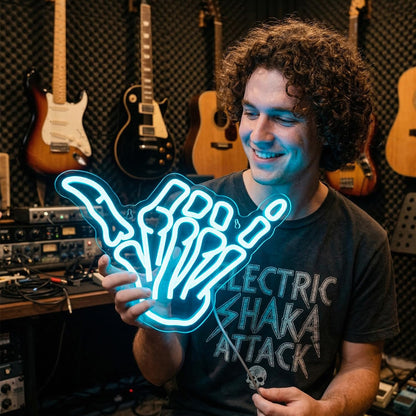 Skeleton Hand Neon Sign,Shaka Skull Hand Neon Signs for Wall Decor Bedroom Home Decor Bar USB Powered LED Neon Light Art Neon Wall Sign Decoration Light(blue)