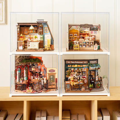 Rolife DIY Miniature House Kit for Adults, Baking Kitchen Mini Wooden Dollhouse Kit with LED Light Tiny House Diorama Building Kits Birthday Craft Hobbies Gift Home Decor for Teens Family