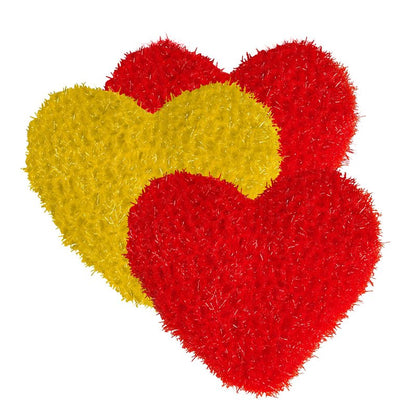 Dish Scrubber–Long Lasting, Non-Scratch, Odorless & Reusable Cookware Scrubber for Kitchen, Bathroom, and Floor–Big & Durable Alternative to Rags & Sponges, Heart Shape (3PK)