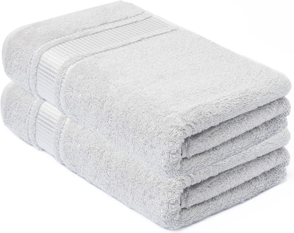 2 100% 28 55 Melissa Linen, Piece, Silver Light Grey Bath Towels, Turkish Cotton Bath Towels for Bathroom, Absorbent