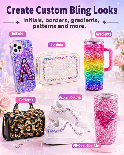Lacuewa 40 Colors Rhinestone Kit for Bedazzling, 40000 Pcs 3mm Flatback Resin Jelly Rhinestones, All-in-One Bedazzling Kit with 3 Pcs B7000 Glue and Tools for Tumblers, Phone Cases, DIY Crafts