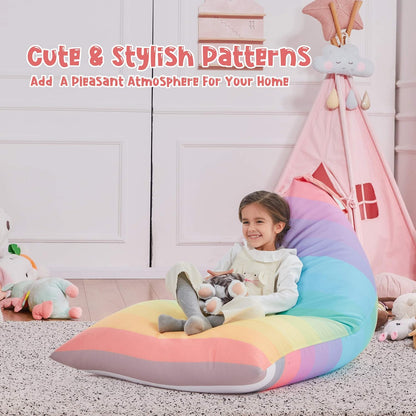 250L Nobildonna Stuffed Animal Storage Bean Bag Chair Cover for Kids Teens (No Filler) Washable Large Beanbag Cover