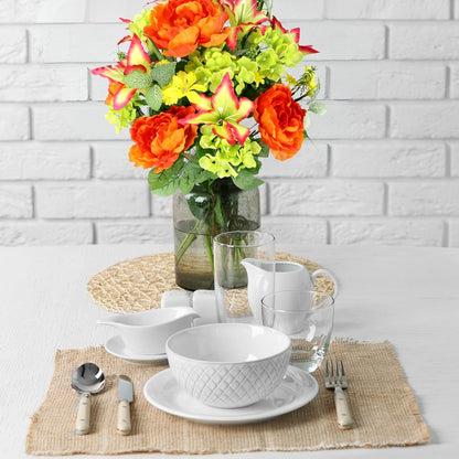 Admired By Nature Spring Bush Artificial Hydrangea Flowers - Yellow/Orange/Beauty/Kiwi