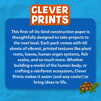 Skillmatics Life Science Construction Paper for Kids - 60 Double-Sided Printed Sheets (9x12), Patterned Craft Paper for Art Projects, Science Activities, DIY Crafts, Scrapbooking & School Supplies