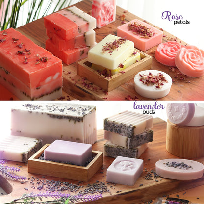 CraftZee Large 𝗣𝗥𝗘𝗠𝗜𝗨𝗠 Deluxe Soap Making Kit - All-in-One Soap Making Supplies with Soap Base, Soap Cutter Box, Silicone Loaf Molds, Fragrances & More - Homemade Melt & Pour DIY Craft Kits