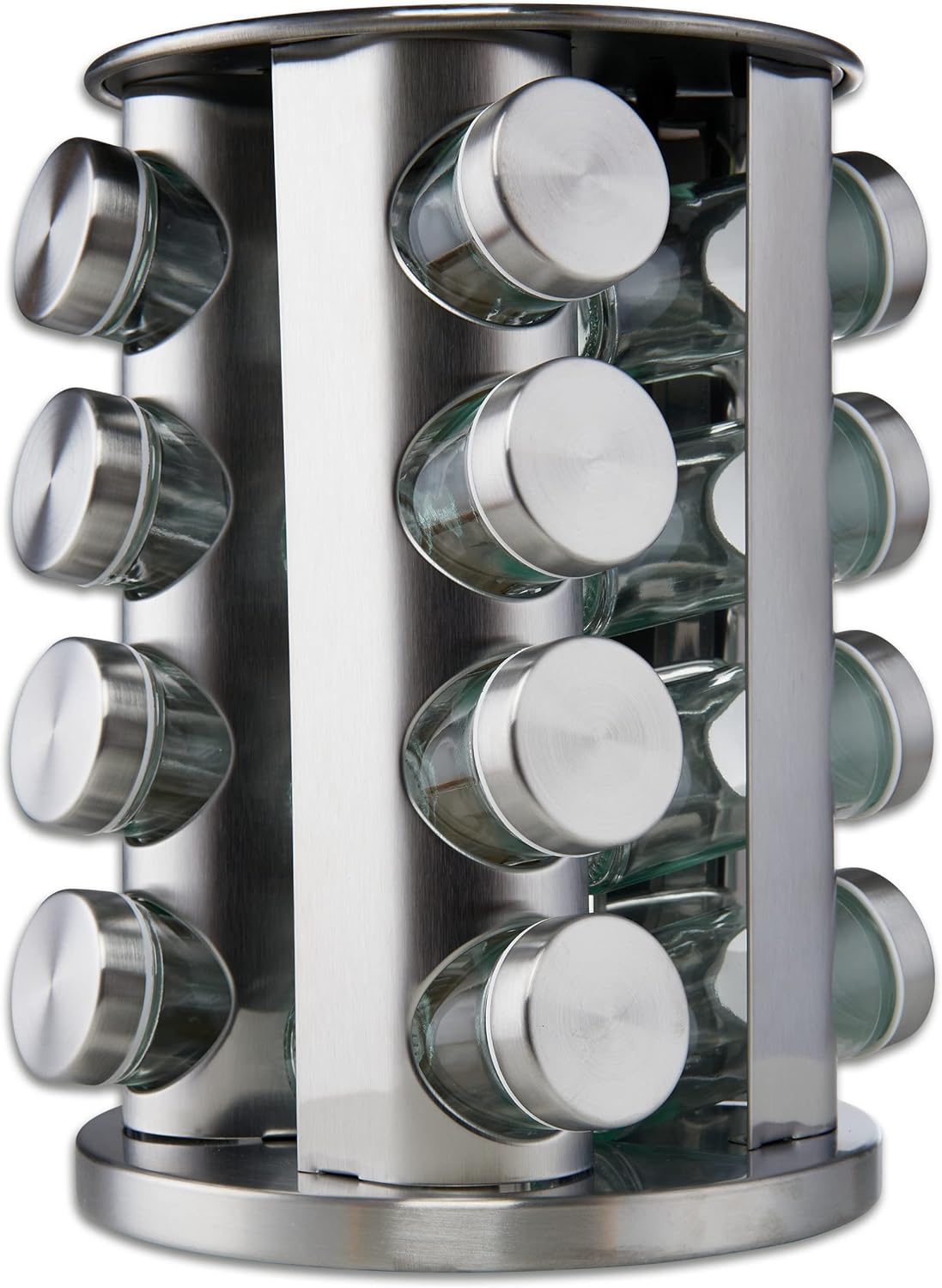 16 Pack FineDine: Stainless steel round spice rack
