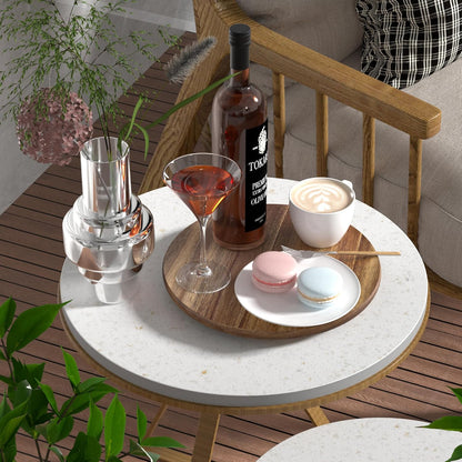 Lazy Susan Turntable for Cabinet: Acacia Wood Organizer for Kitchen Countertop and Bathroom Decor, 12 Inch