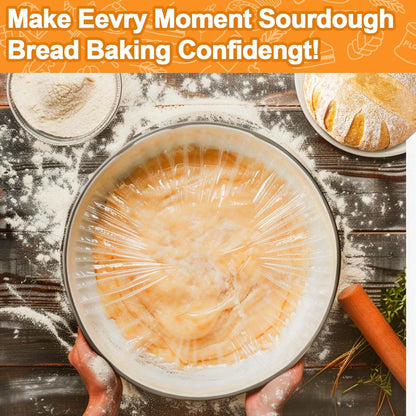 200PCS Reusable Elastic Bowl Covers for Bread Proofing, Sourdough Baking Cover, Stretchable Plastic Wrap for Storage