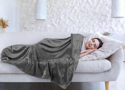 Utopia Bedding Grey Fleece Blanket - Luxury Soft King Size 300GSM (90x102 Inch) | Bulk Pack of 9