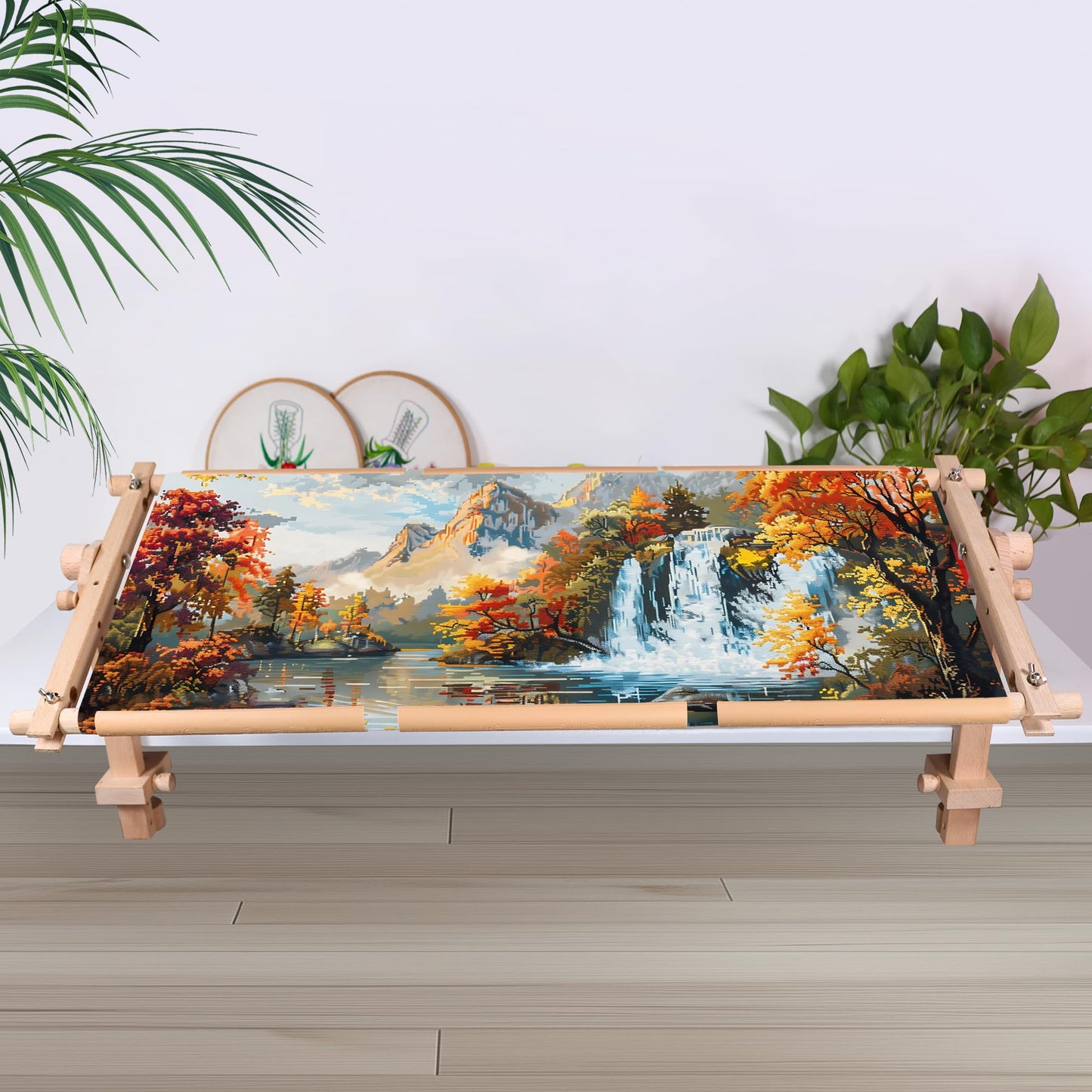 Embroidery Tapestry Scroll Frame, Detachable Cross Stitch Frame, Scroll Embroidery&Quilting Holder for Cross Stitch, Needlepoint, and Sewing Projects (30.31inch*11.8inch)