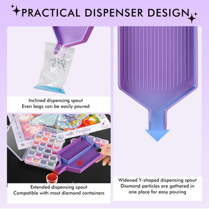 Diamond Art Trays with Lids, Multi-Color Partitioned Diamond Painting Tray, Suitable for 5D Diamond Dots, Purple Gold