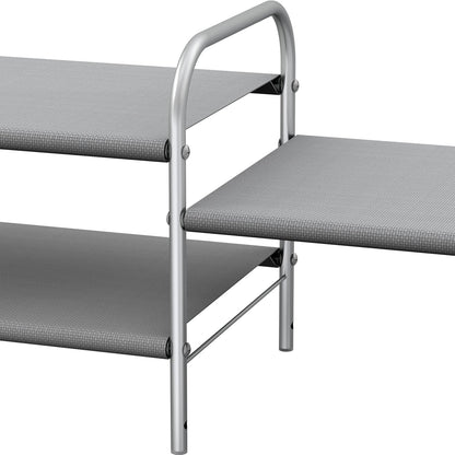 Simple Houseware 2-Tier Shoe Rack - Stylish Grey Storage Organizer for Home & Entryway