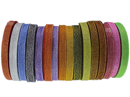 Glitter Ribbon 3/8 inch 400 Yards Sparkly Metallic Sheer Organza Ribbon for Jewelry Bows, Gift Wrapping, Home Decoration, Party Ornaments & Favor (10mm)