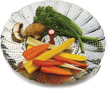 Norpro Large Vegetable Steamer with Detachable Silicone Post, Red