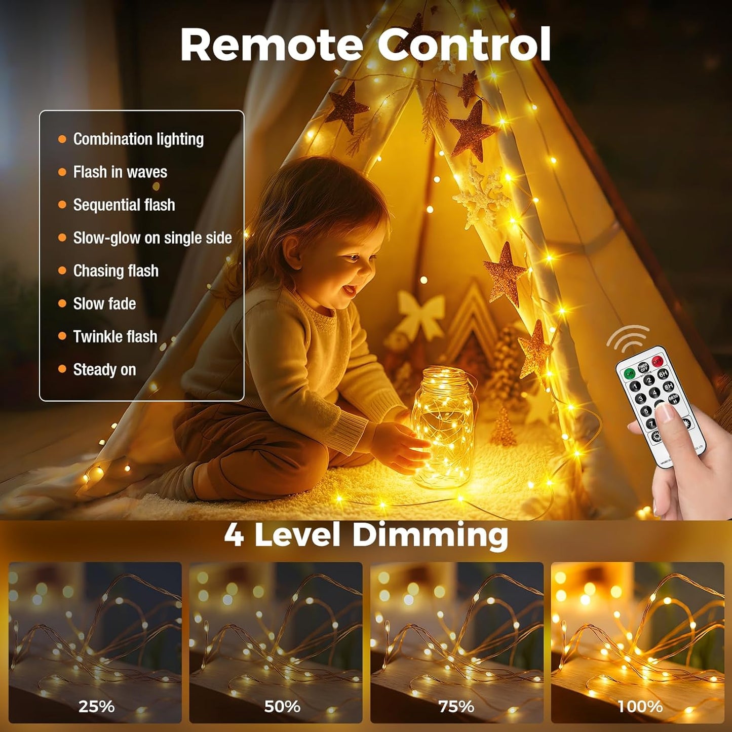 165FT 500 8 btfarm Fairy Lights Plug in with Remote, LED Outdoor Twinkle Lights Waterproof with Timer, Modes Indoor