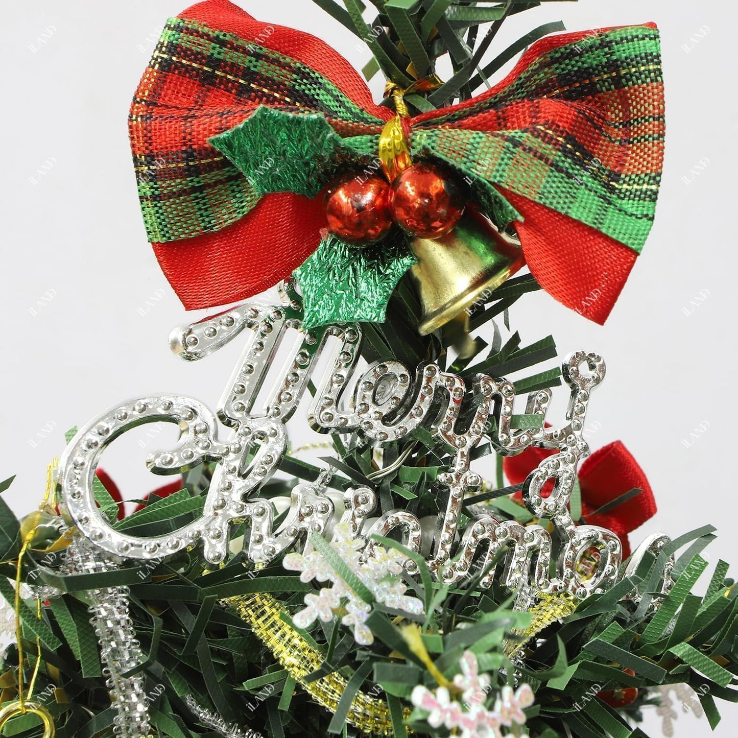 12 inch 1/6 1/12 iLAND Mini Christmas Tree with Lights Small Christmas Table Decorations Fits Office Desk Shelf Van