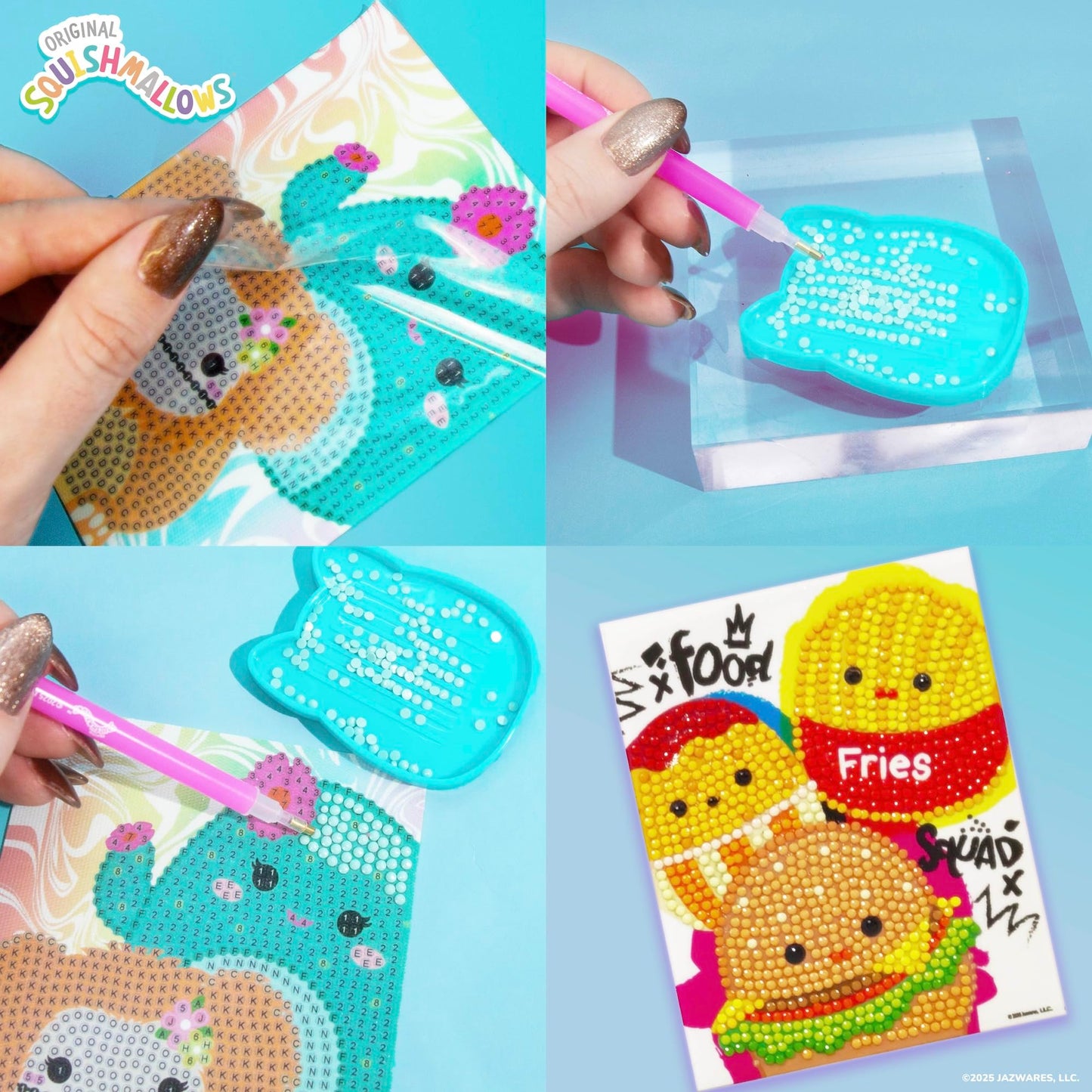 Squishmallows Original 4-in-1 Canvas Art Set, Paint by Numbers & Gem Art Crafts