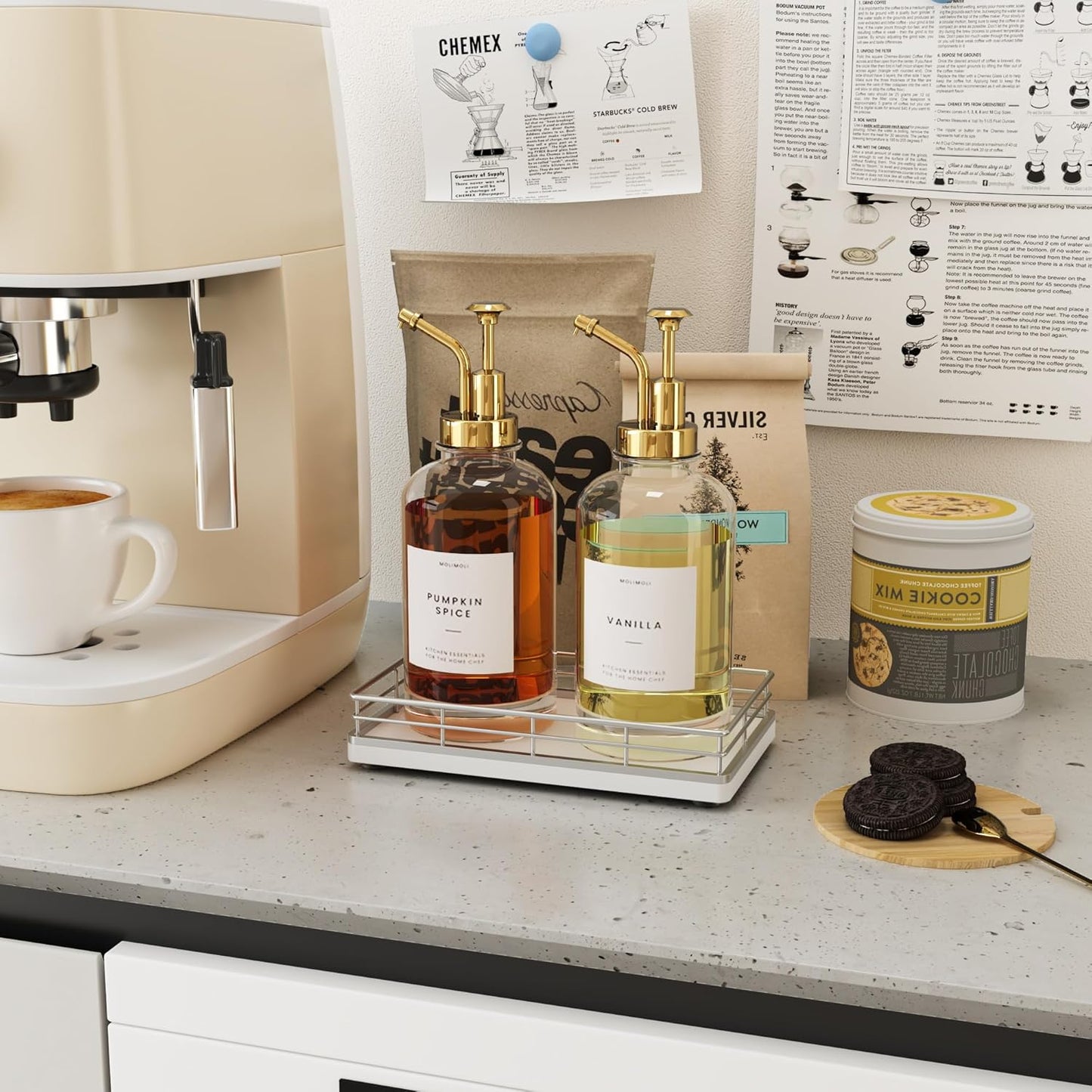 Oak Bathroom Trays for Counter, 7" L Small Wooden Vanity Tray for Perfume, Hand Soap, and Mouthwash Dispenser
