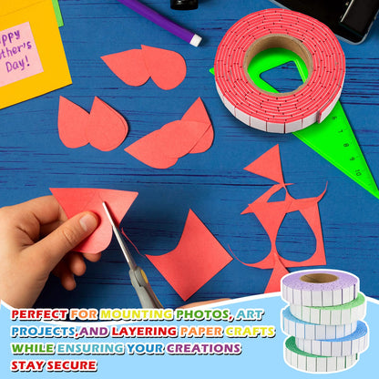 Treela 11 Roll Multi-Color Double Sided EVA Foam Tape,3/4 x 1/2 Inch, 270 Pcs/roll, Adhesive Foam Squares, Self Adhesive Dots for DIY Crafts, Scrapbooking & Card Making