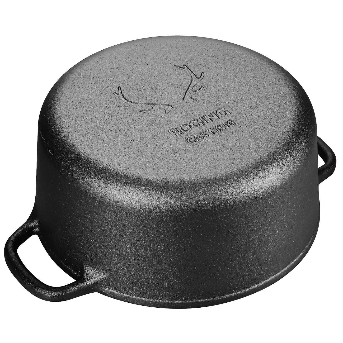 EDGING CASTING Pre-Seasoned Cast Iron Dutch Oven Pot with Lid Dual Handle, Sourdough Bread Baking Pots, Bread Oven, Camping, Grill, Induction, Electric, Round 7 Quart, Black