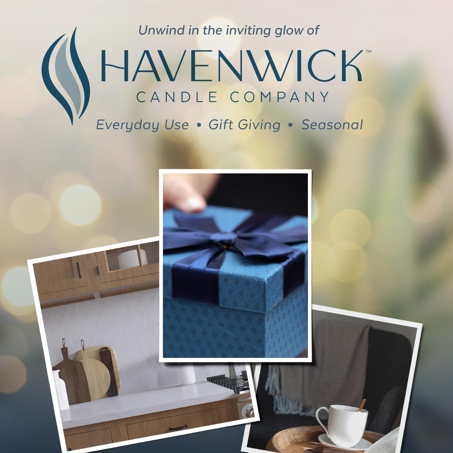 Havenwick Moonlit Reflection Soy Blend 22-oz Large Jar Candle, Long Lasting 110-130 Hour Burn Time with Single Cotton Wick, Relaxing Scented Candles for New Home Gift & Housewarming Parties