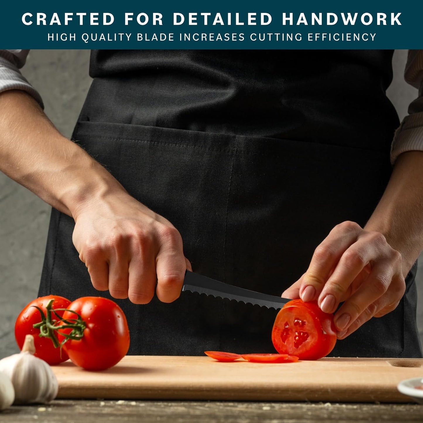 Home Hero 2 Pcs Tomato Knife with Sheath, High Carbon Stainless Steel Chopping Knife with Ergonomic Handle, Razor-Sharp