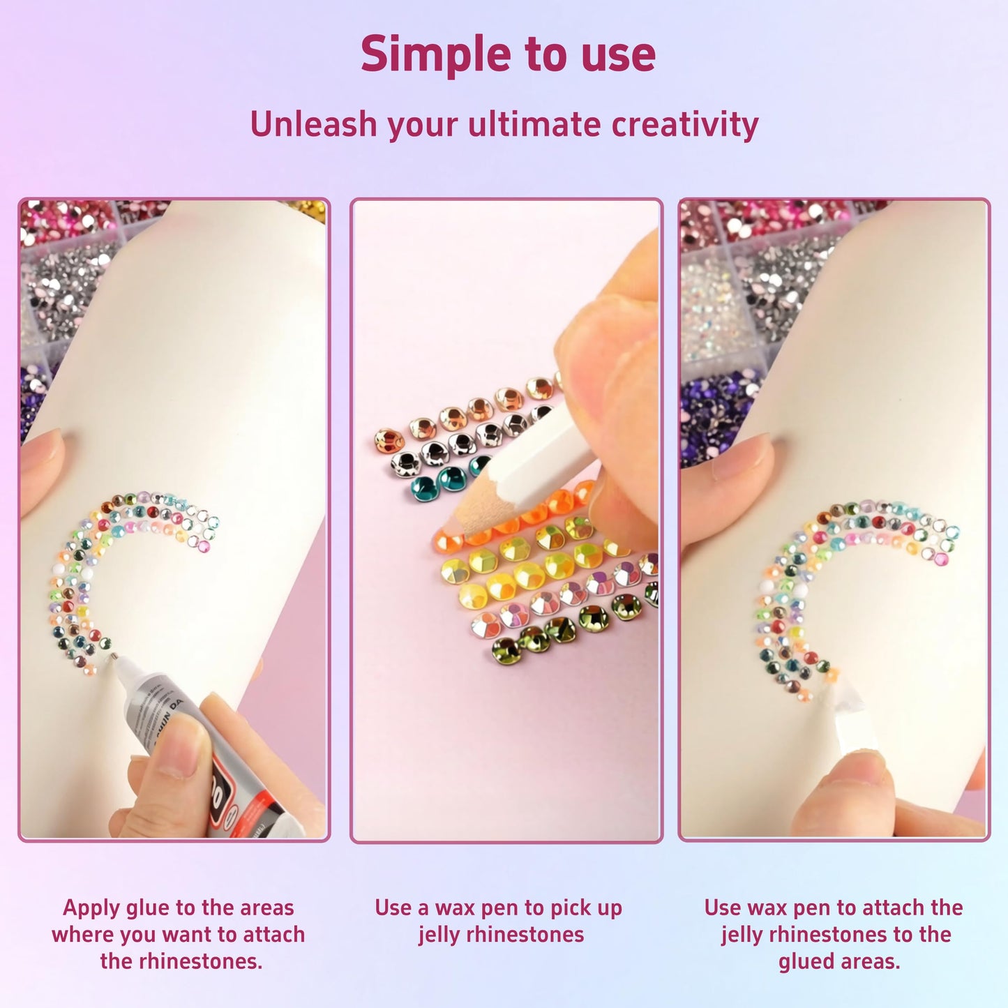 40 Colors Rhinestones Bedazzling Kit, 40000Pcs 3mm Flatback Rhinestones for Bedazzling with B7000 Glue, Tweezer & Pickup Pen, Sparkle Bedazzled Kits for Nail Art DIY Crafts Shoes Phone Case