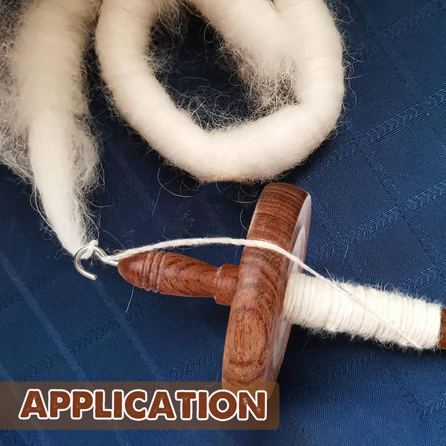 Savina Wooden Hardwood Drop Spindle Top Whorl Yarn Spinner Wheel for Beginners & Advanced,Hand Spinning, Spin Roving into Yarn - Ideal for Sewing Projects