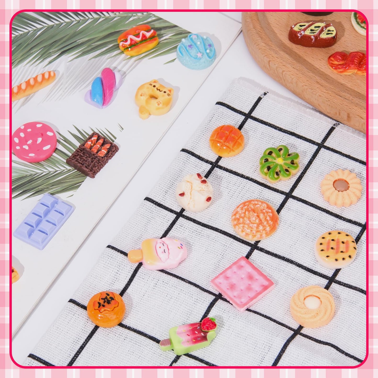 SelfTek 100 Pcs Mystery Food Blind Bags - Mystery Bag Mini Resin Food Figures Bulk, Miniature Food Party Favor for Mini Garden, Resin Craft Accessories Decorations, Cake Décor, GIF-ts