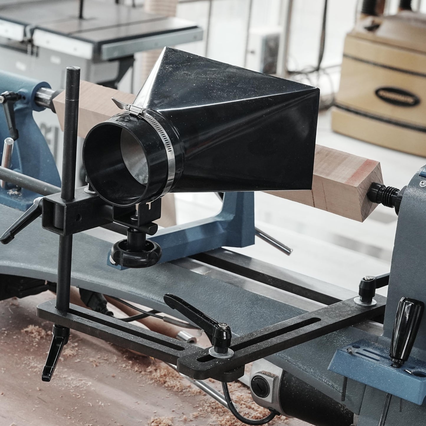 Woodturning Dust Hood Installed on Woodlathe for Effective Dust Extraction Collection, Wood lathe accessory.