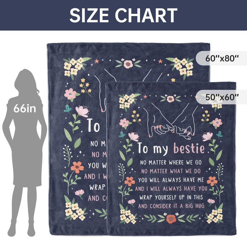 GiltGlimmer Friendship Gifts for Women, Best Friend Birthday Gifts for Women, Best Friend Blanket Gift, to My Bestie Throw Blanket for Christmas 80" x 60"