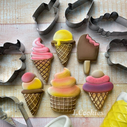 LILIAO Ice Cream Cookie Cutter for Summer, 1.9 x 4.5 inches, Stainless Steel