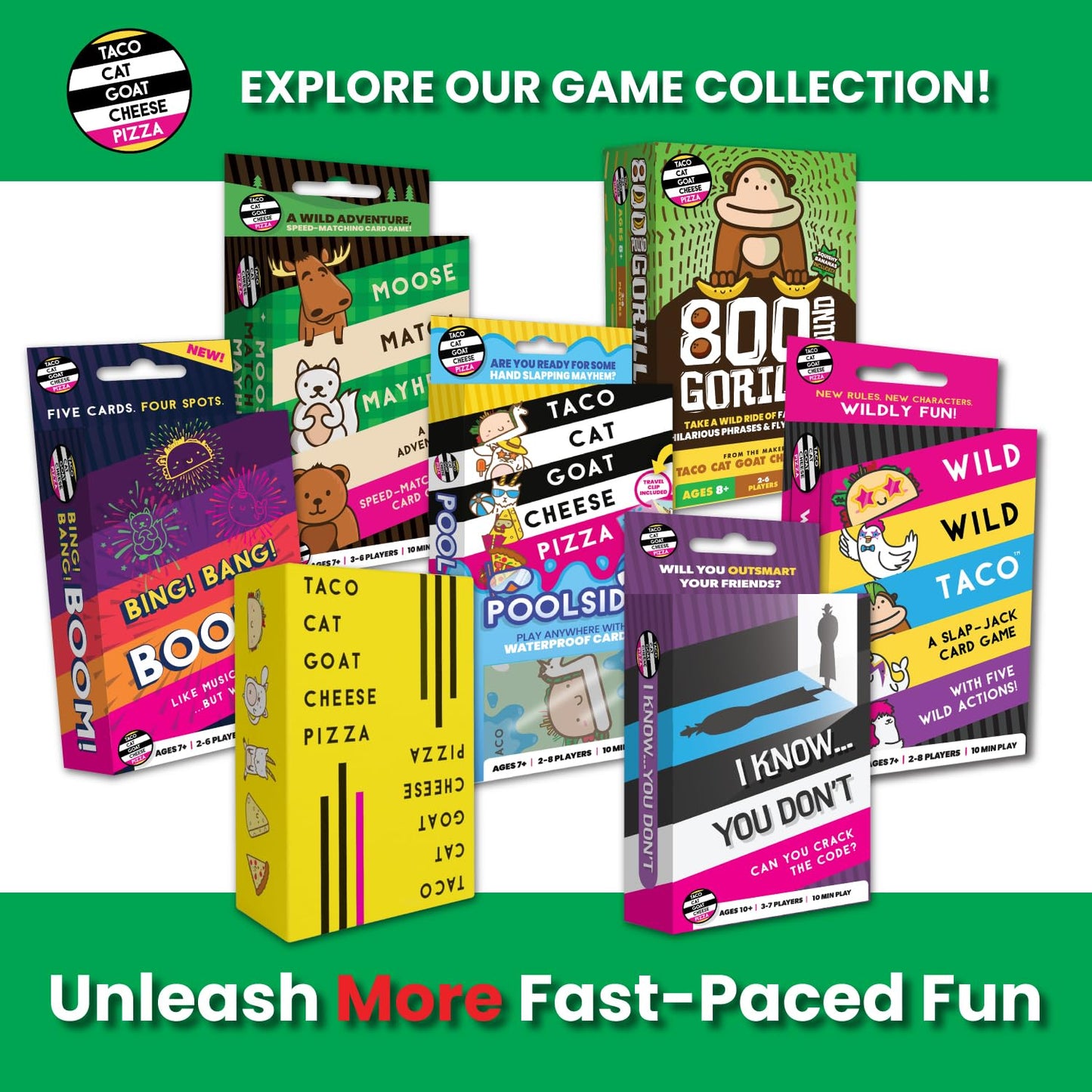 Taco Cat Goat Cheese Pizza - Santa Cookie Elf Candy Snowman Holiday Card Game | Fun for 2-8 Players, Perfect for Stockings and White Elephant Gifts