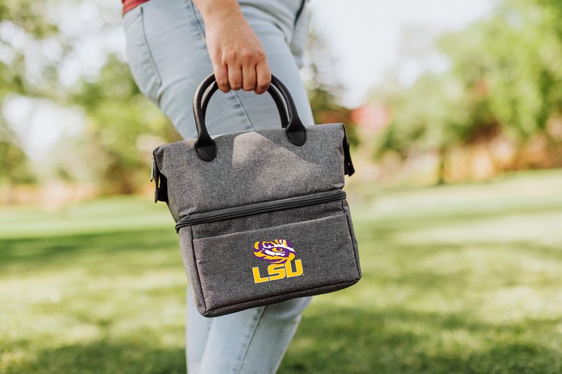 Picnic TIME NCAA LSU Tigers Urban Lunch Bag, Cooler Lunch Tote, Insulated Lunch Bag, (Gray with Black Accents)