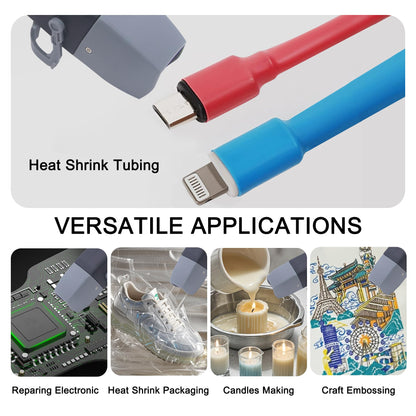 mofa Mini Variable Temp Heat Gun 350W 250℉~850℉(150℃- 450℃) Fast Heating,LCD Digital Display Hot Air Gun Tools with Reflector Nozzle&Tripod Overload Protection for Crafting,Embossing,Drying (Black)